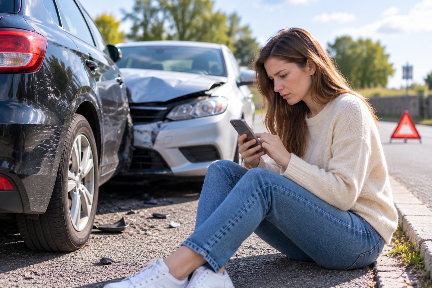 Claimant reporting a road traffic accident on the My Accident 24/7 mobile app